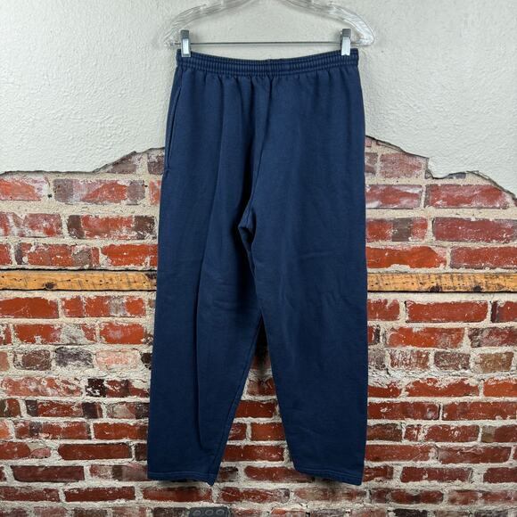 Vintage Nike Pants Size Medium Blue Fleece Sweatpants Embroidered Swoosh USA 90s - Picture 5 of 5